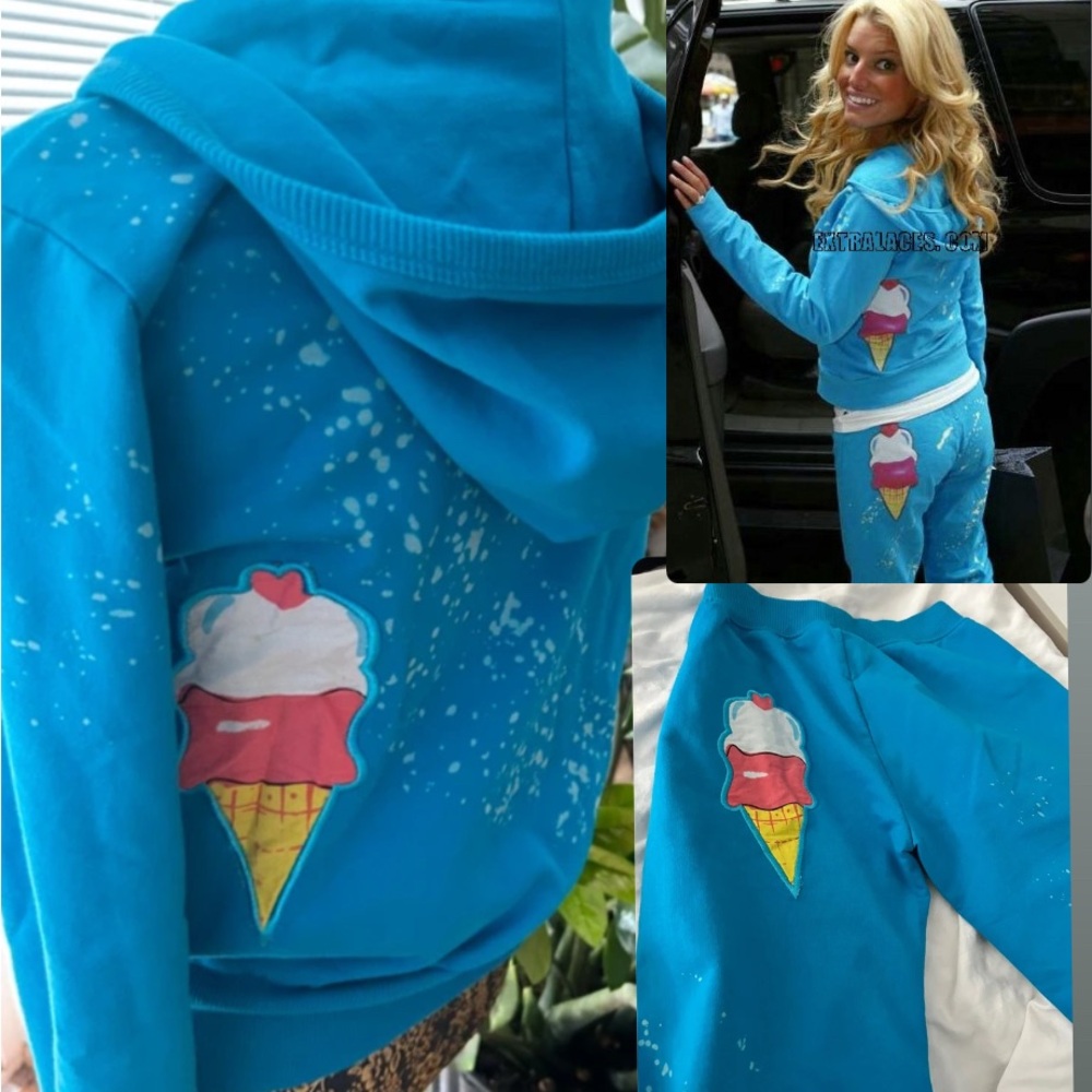 Primp Blue Ice Cream Tracksuit ASO Jessica Simpson Rare Vintage y2k
